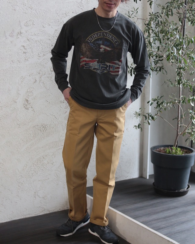 【Select】ヴィンテージイーグルプリント ピグメント長袖Tシャツ　(250235)