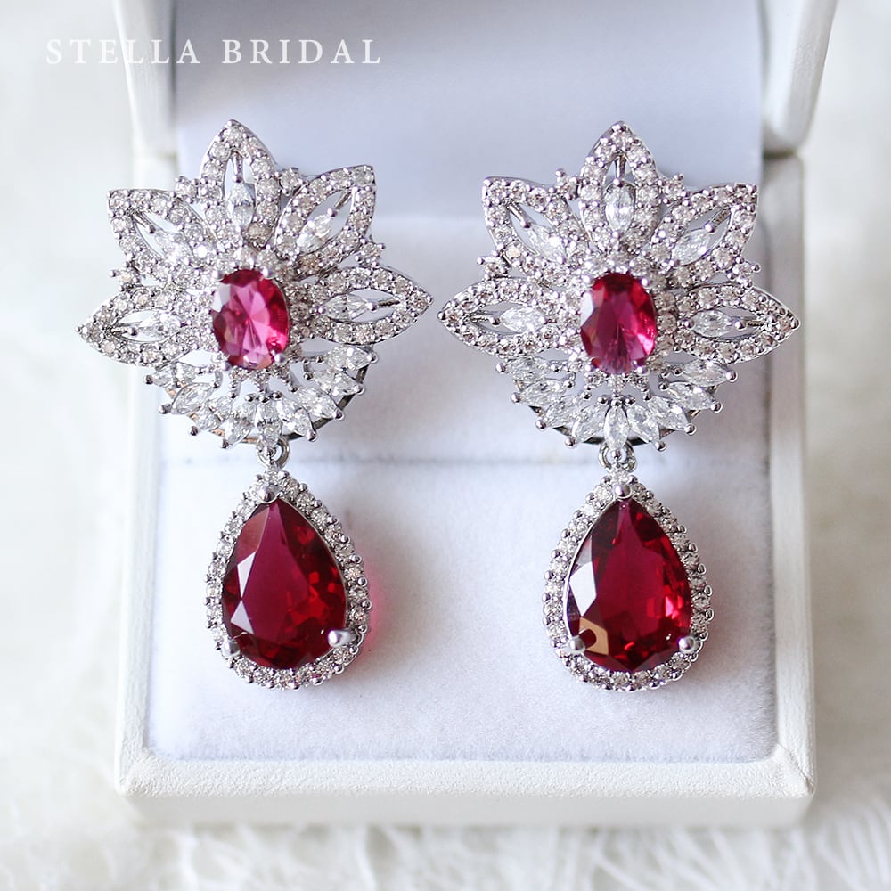 キュービックジルコニア ブライダルイヤリング&ピアス ジネット