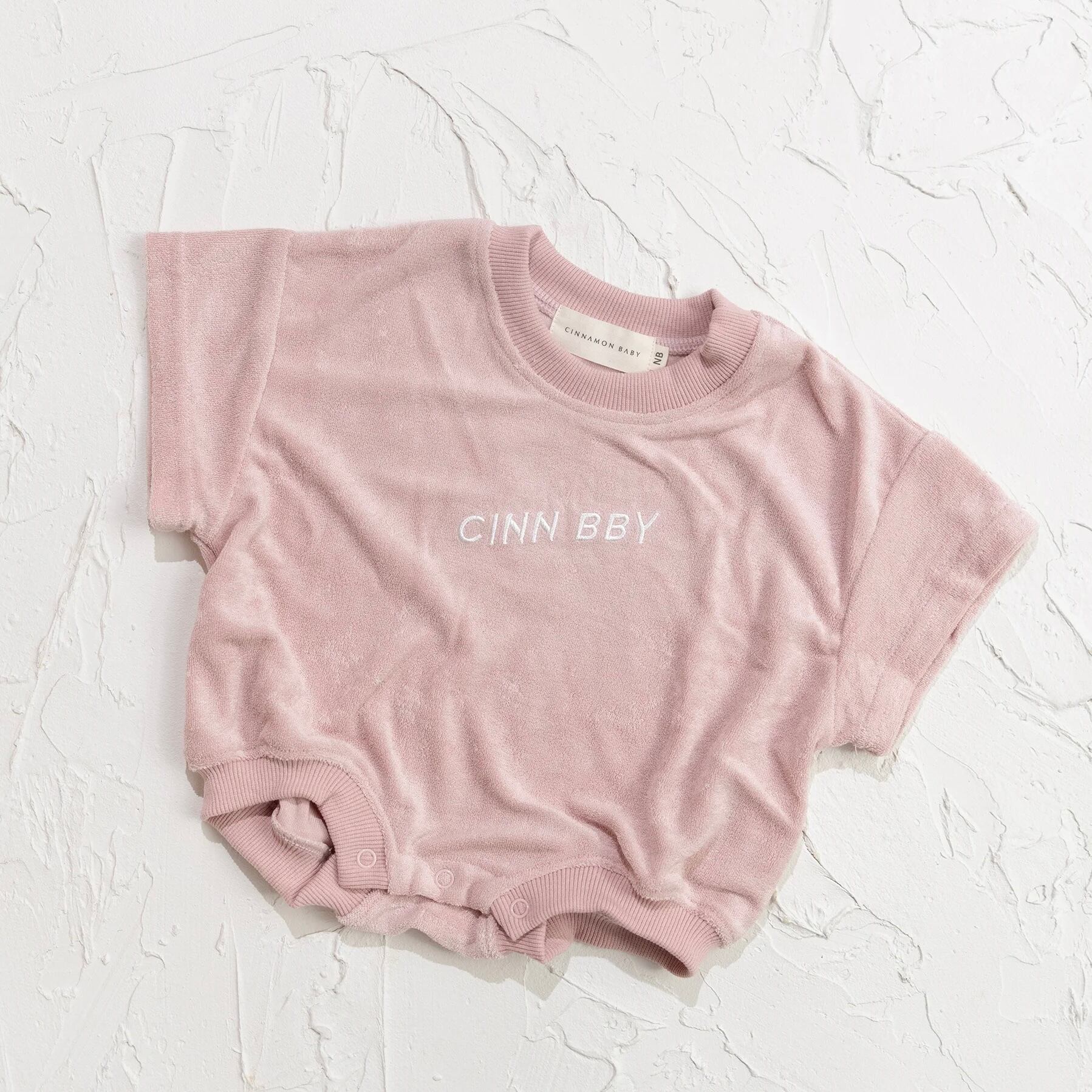 CINNAMON BABY】Terry Tshirt Romper - Dusty Rose | RIRIBELL