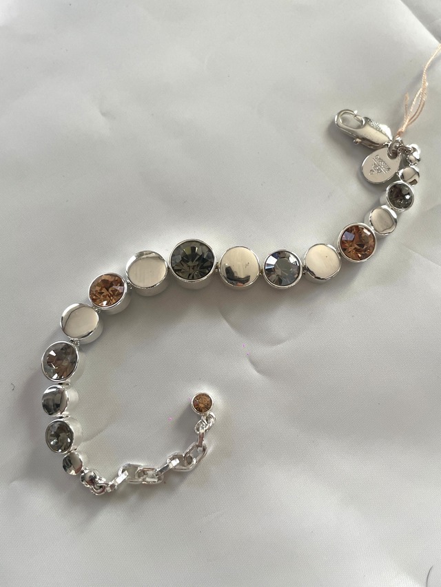 DYRBERG/KERN Round Crystal Single Strand Link Bracelet