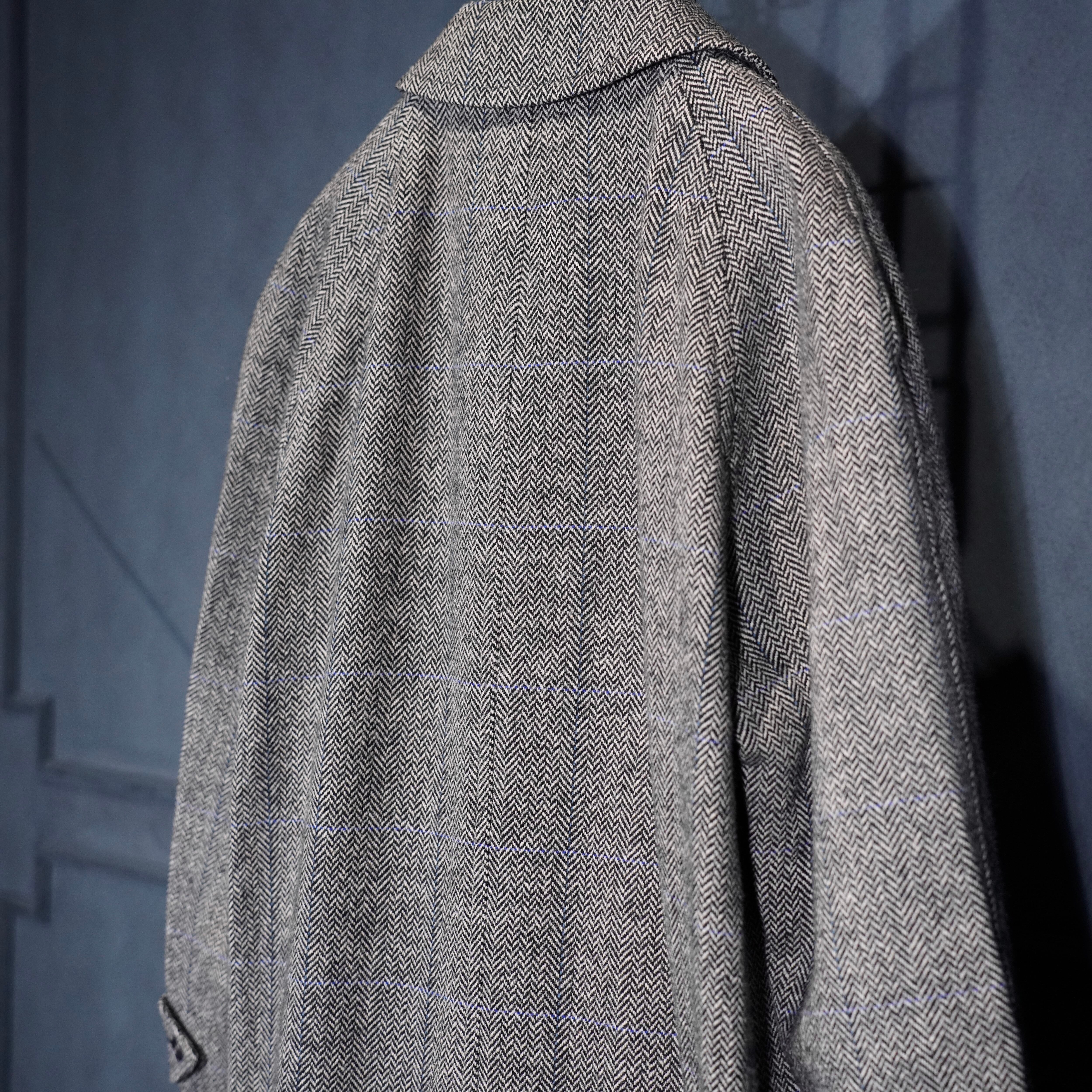 Burberrys CHECK PATTERNED TWEED WOOL BALMACAAN COAT/バーバリー