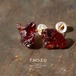 【049 Blood Moon Collection】 スペサルティンガーネット 鉱物原石 K18(18金)ピアス 天然石 アクセサリー (No.2827)