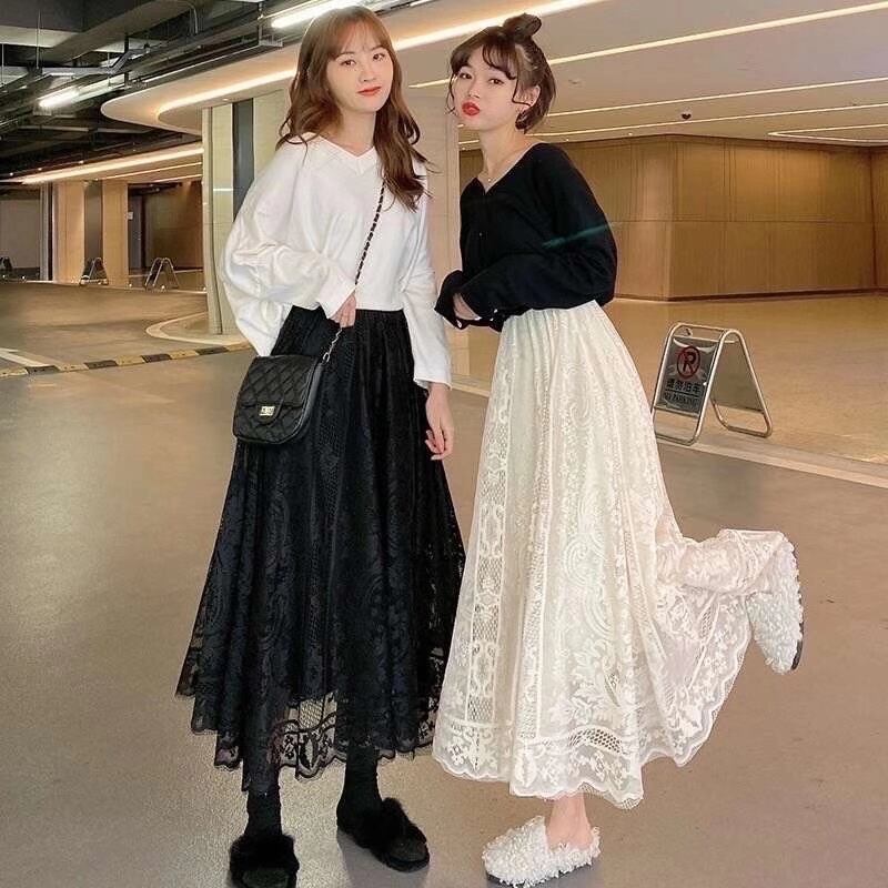 レースロングスカート　AJ11394-1651