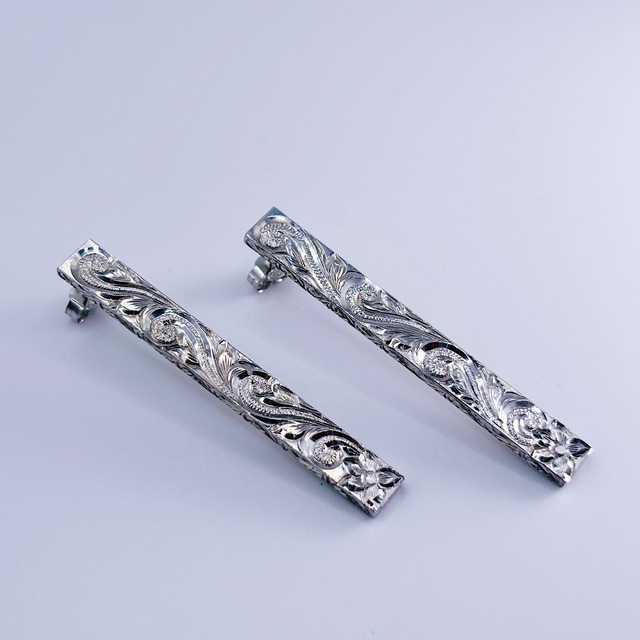 Heritage Bar Earrings-Silver-