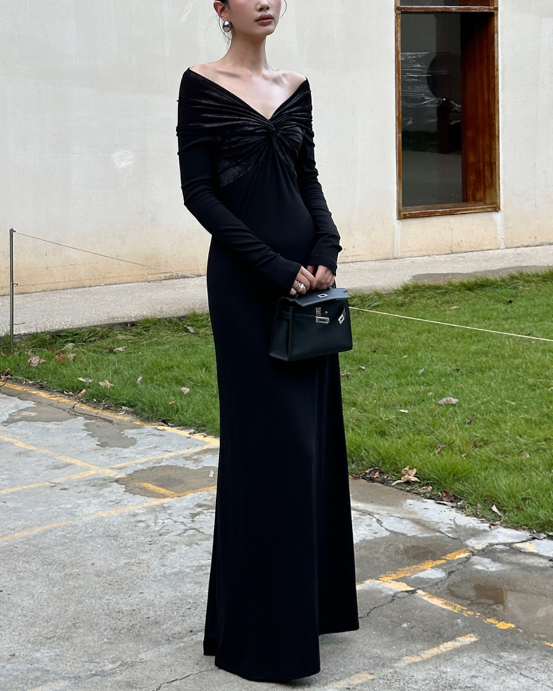 チュールオフショルアシンメトリーワンピー ス randy XS randy