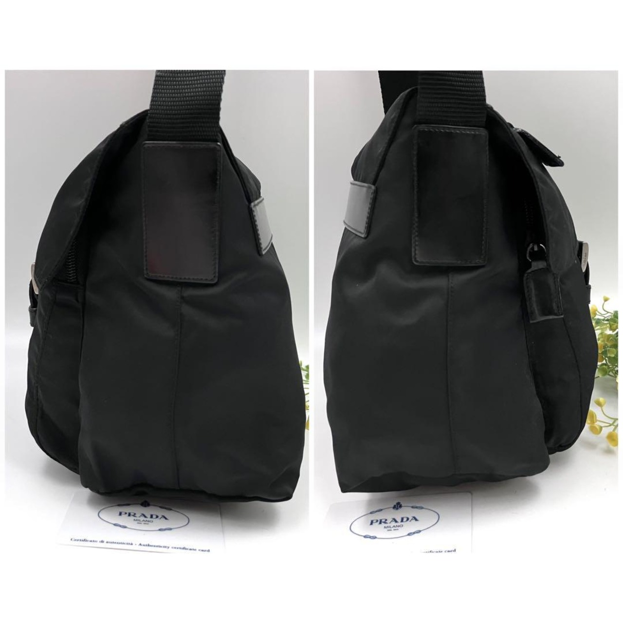 極美品✨️プラダ 2301 ナイロン ショルダーバッグ 白タグあり 黒 