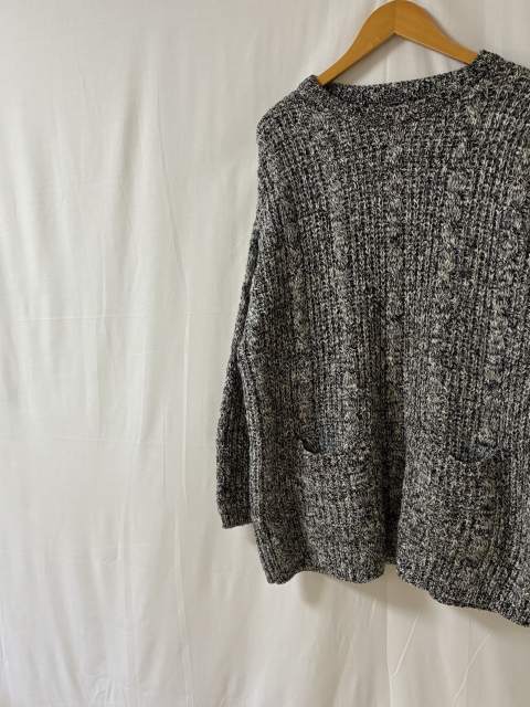 1980~90's Pocket Design Cable Knitting Pattern Sweater