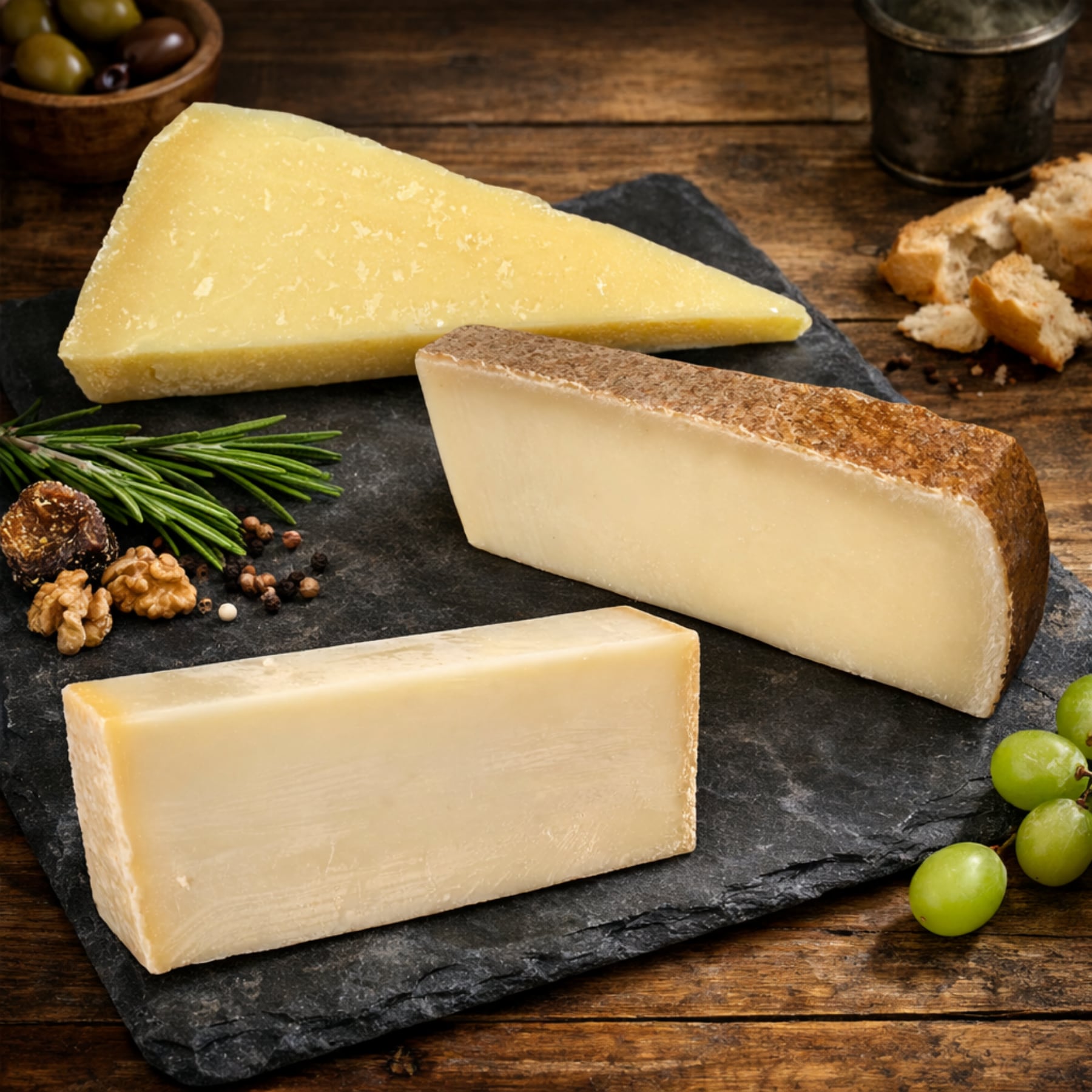 チーズセット 日本酒に合う チーズアソート 3種 (グリュイエール、コンテ AOP 8ヶ月以上熟成、グラナ パダーノ) 切りたて Cheese Set Handcrafted Artisan Freshly Cut Cheese Assorted for Sake (GRUYERE ,COMTE AOP 8M+, GRANA PADANO)