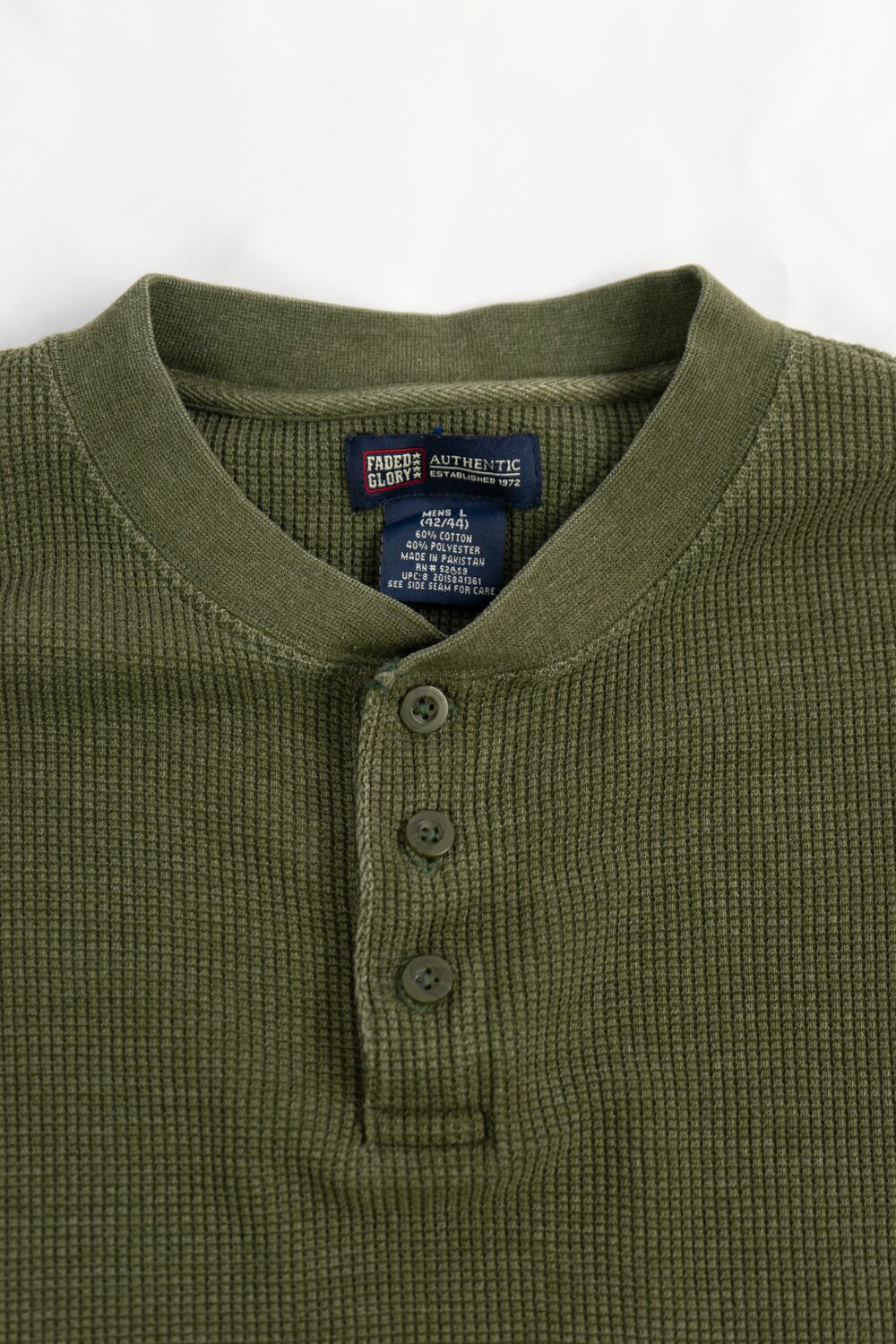 90's Vintage】FADED GLORY HENRY NECK thermal shirt メンズ L