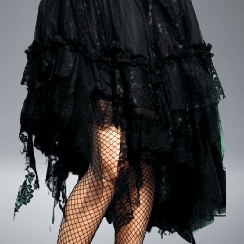 ロック・ゴシック・ヴィジュアル系ミドル丈レーススカート_20211