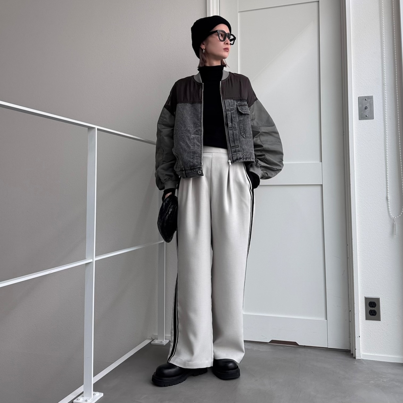 デコルテシアーMA-1 BZ/グレーカーキ