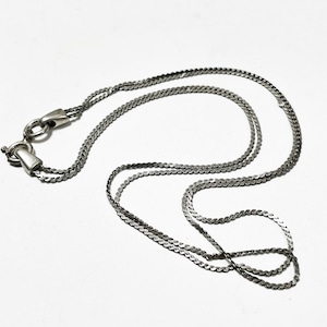 Vintage 925 Silver 2 Strands Chain Necklace Made In Italy