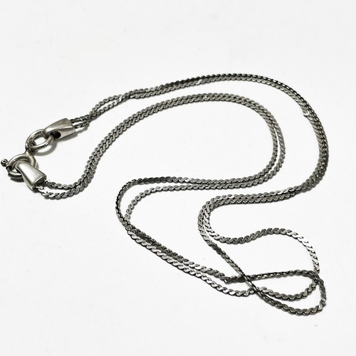 Vintage 925 Silver 2 Strands Chain Necklace Made In Italy