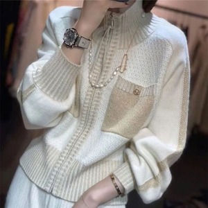 zip up knit jacket　102251