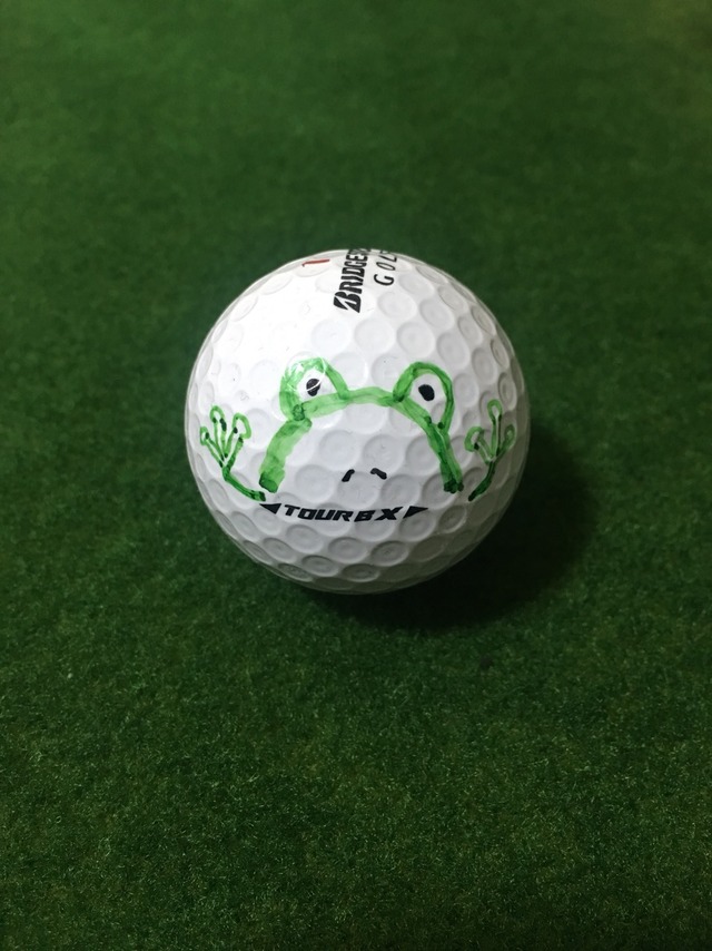 カエル 手書きゴルフボール