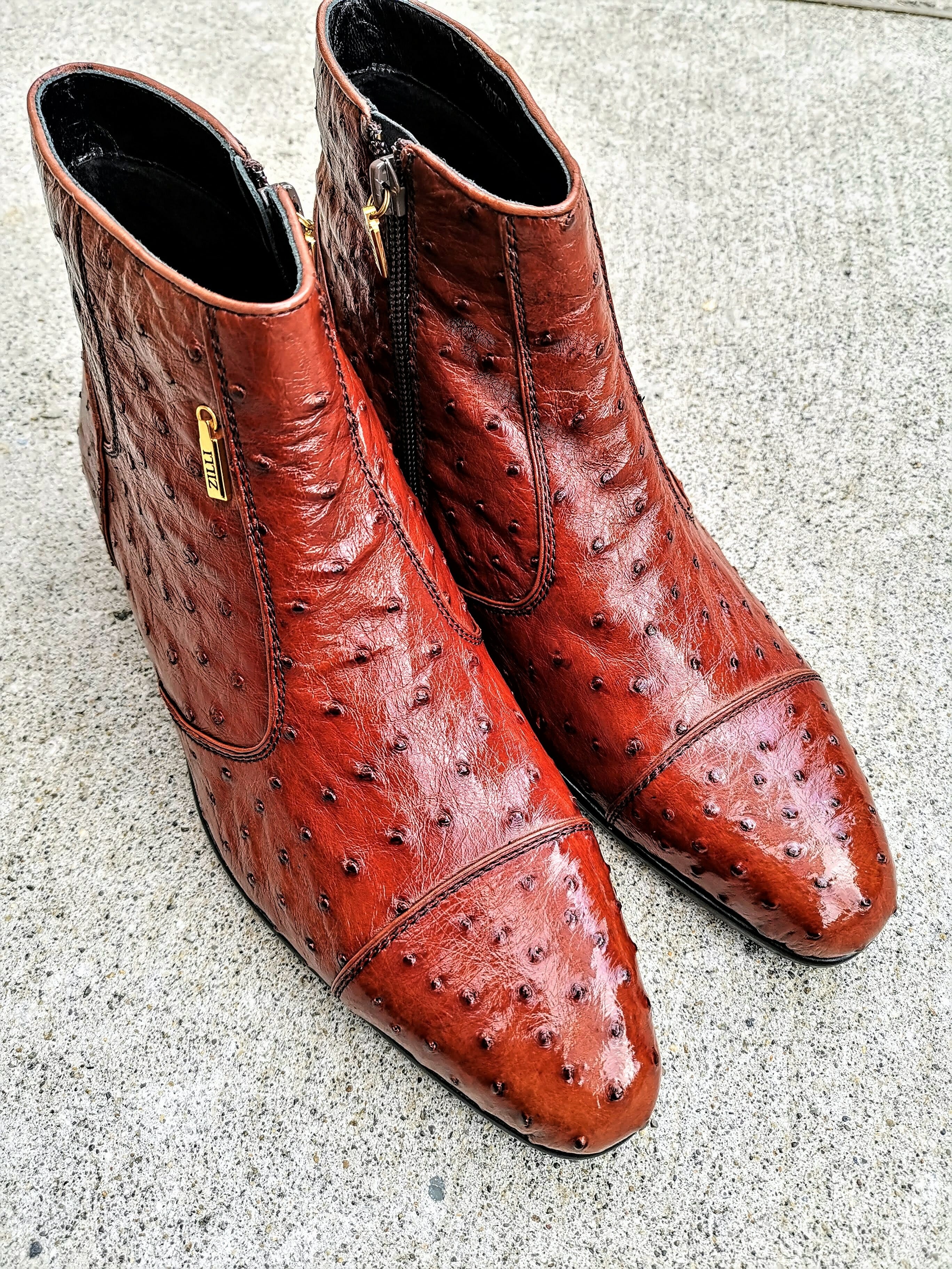 ☆定価200万円超☆ ジリー オーストリッチレザーブーツ ブラウン