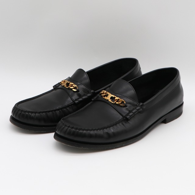 CELINE トリオンフ チェーン ローファー カーフレザー ブラック セリーヌ