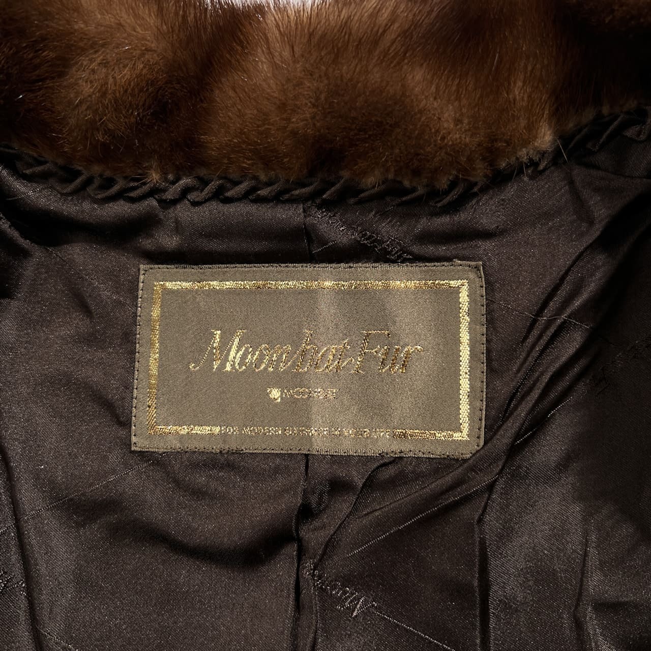 MOONBAT FUR ムーンバットファー 高級 本毛皮 リアルファー ハーフ コート サイズ 11 /ブラウン系 毛皮 婦人服 エレガント 上質