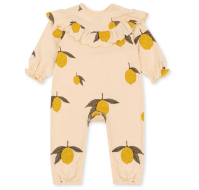 【Konges Sløjd】MALLI GLITTER ROMPER GOTS - MON GRAND LEMON GLITTER