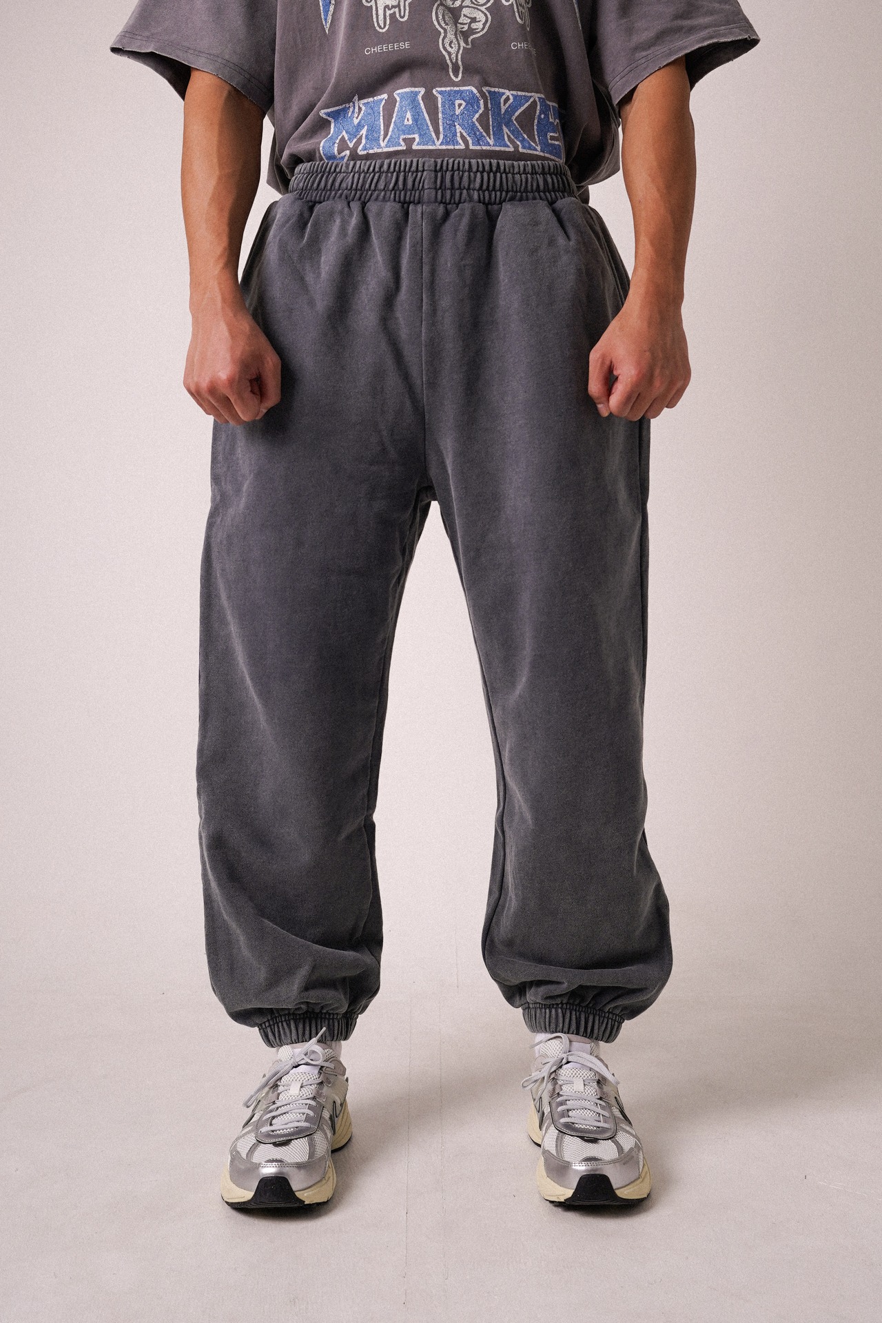 ヴィンテージスウェットロングパンツ　ダークブルーグレー