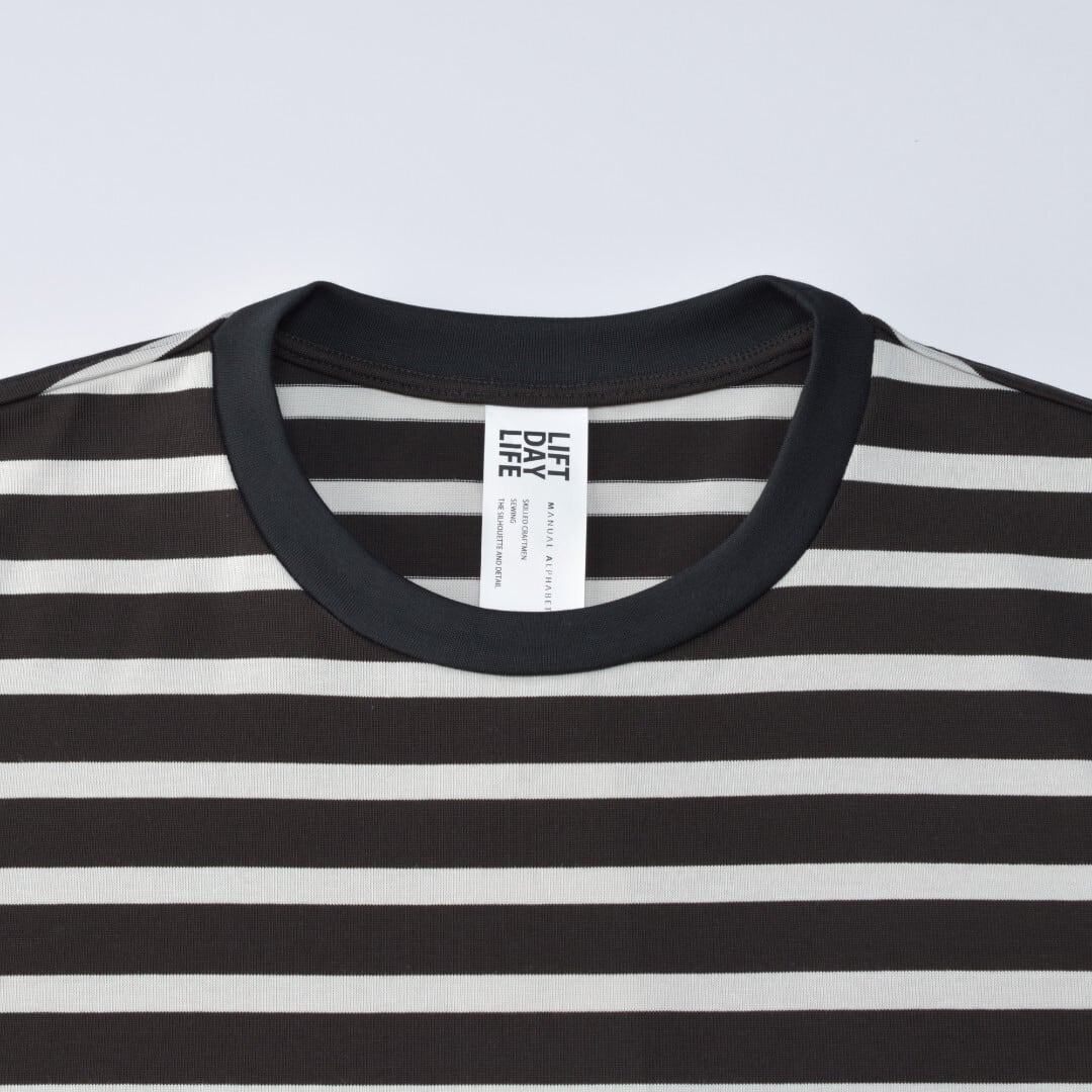 Manual Alphabet マニュアルアルファベット ULTIMA PRD BORDER T shirt ・ブラックxグレイ【メンズ】