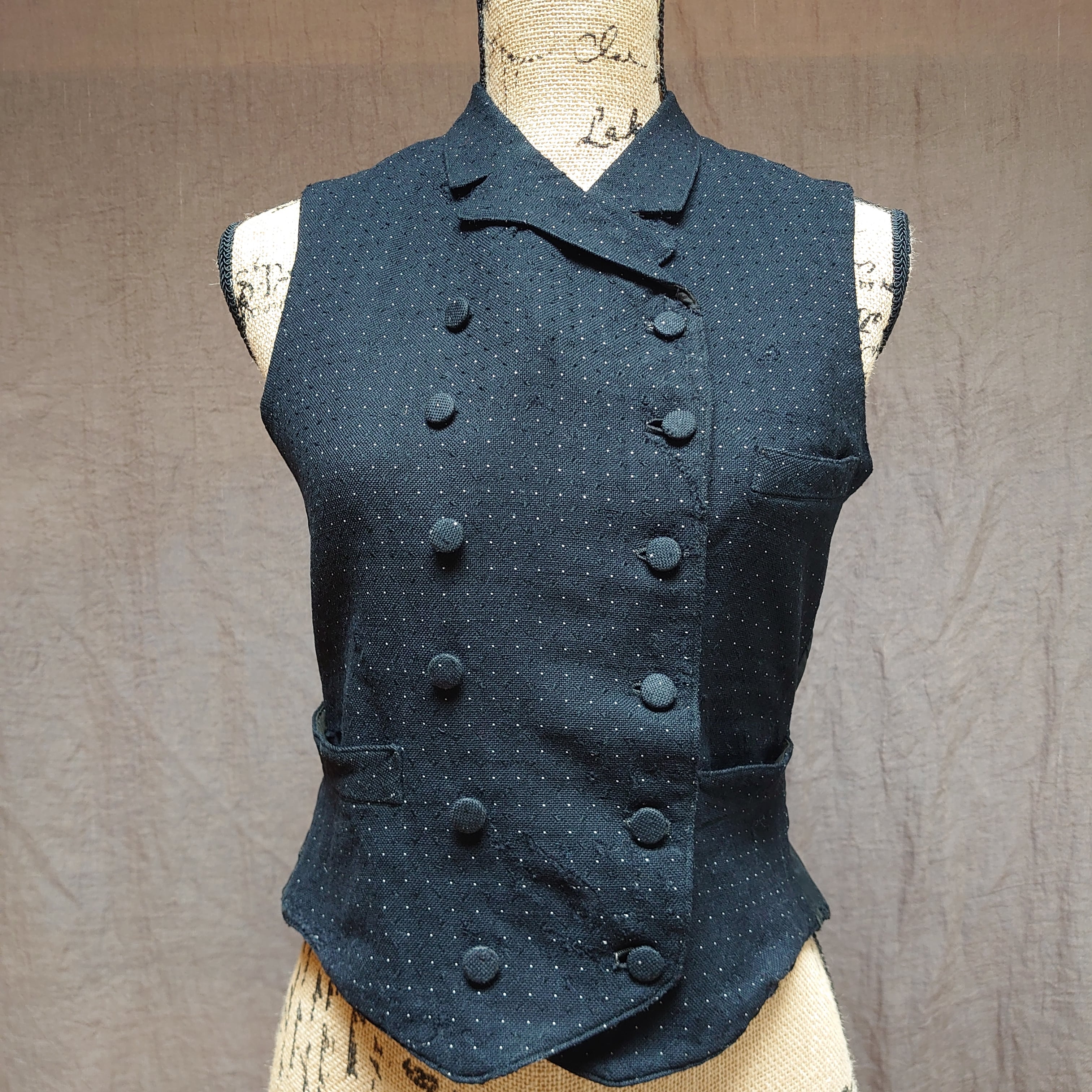 1900's フランス アンティーク ベスト ジレ ウエストコート ダブルブレスト french antique gilet vest  double-breasted