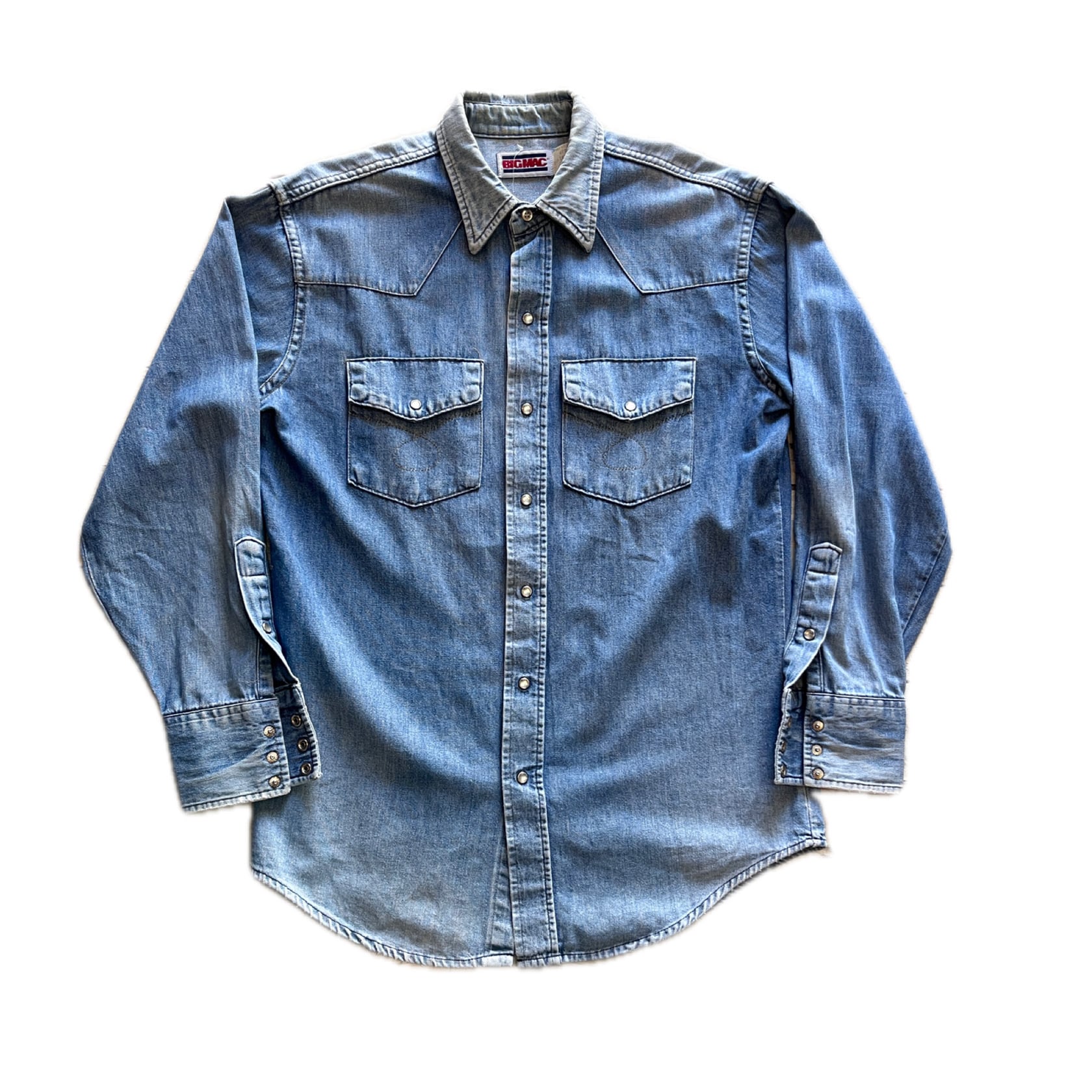 70's Chambray shirts 古着 us古着 シャンブレーシャツ 刺繍シャツ