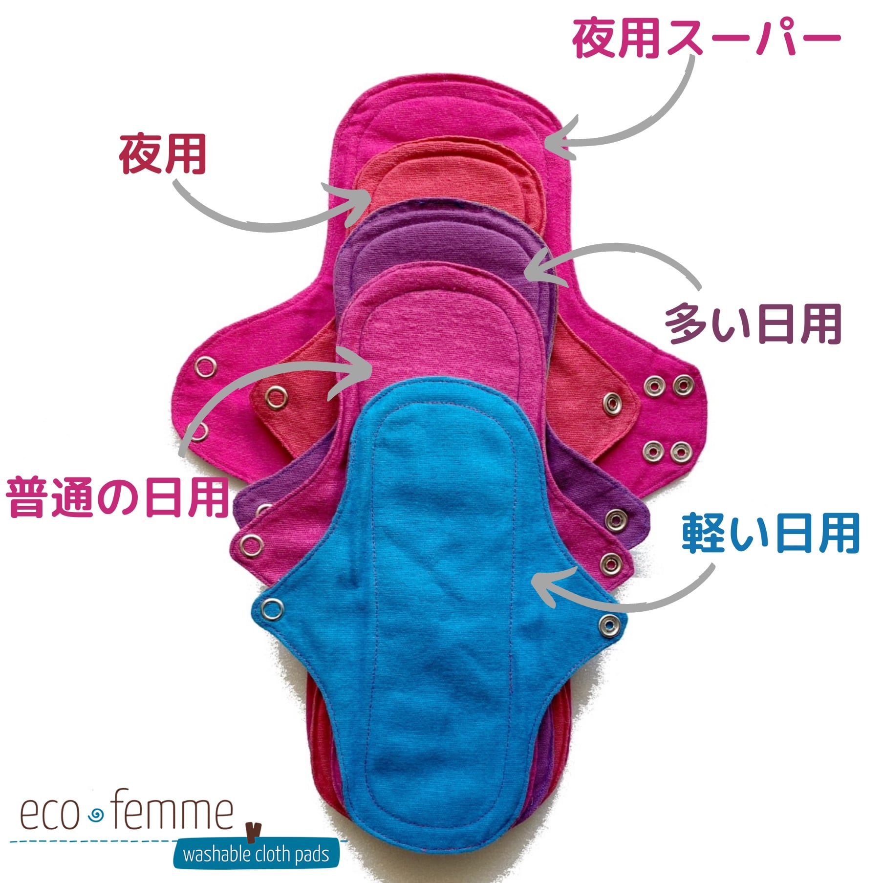 軽い日〜夜用 防水あり 7枚＋トラベルポーチセット 肌面色付き