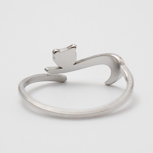 キャットフラットシルエットナローステンレスフリーリング