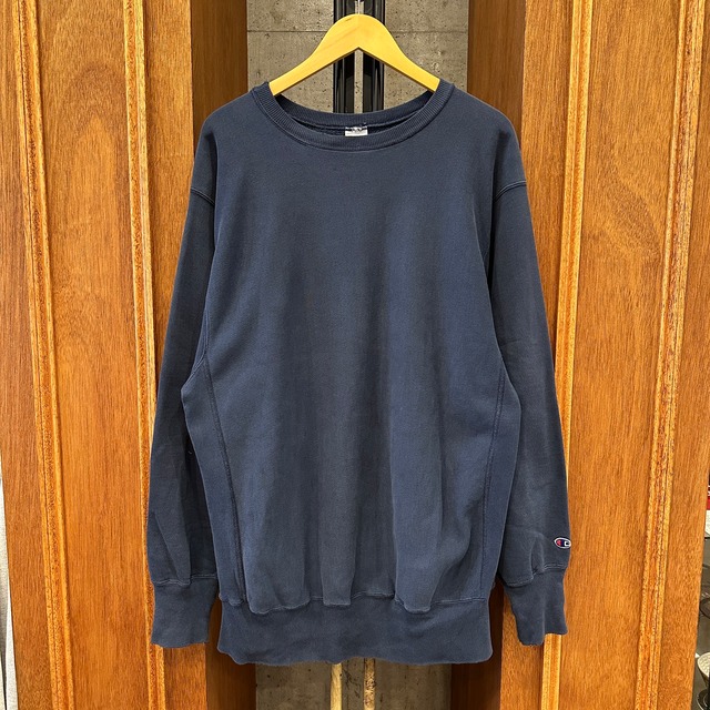 1990's Champion REVERSE WEAVE 目無し NAVY SOLID SWEAT XXL ⓼
