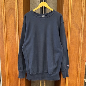 1990's Champion REVERSE WEAVE 目無し NAVY SOLID SWEAT XXL ⓼
