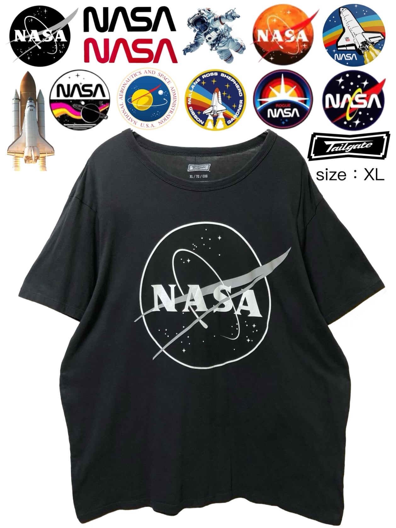 NASA Tシャツ XL 黒 USA古着 | PAY ID