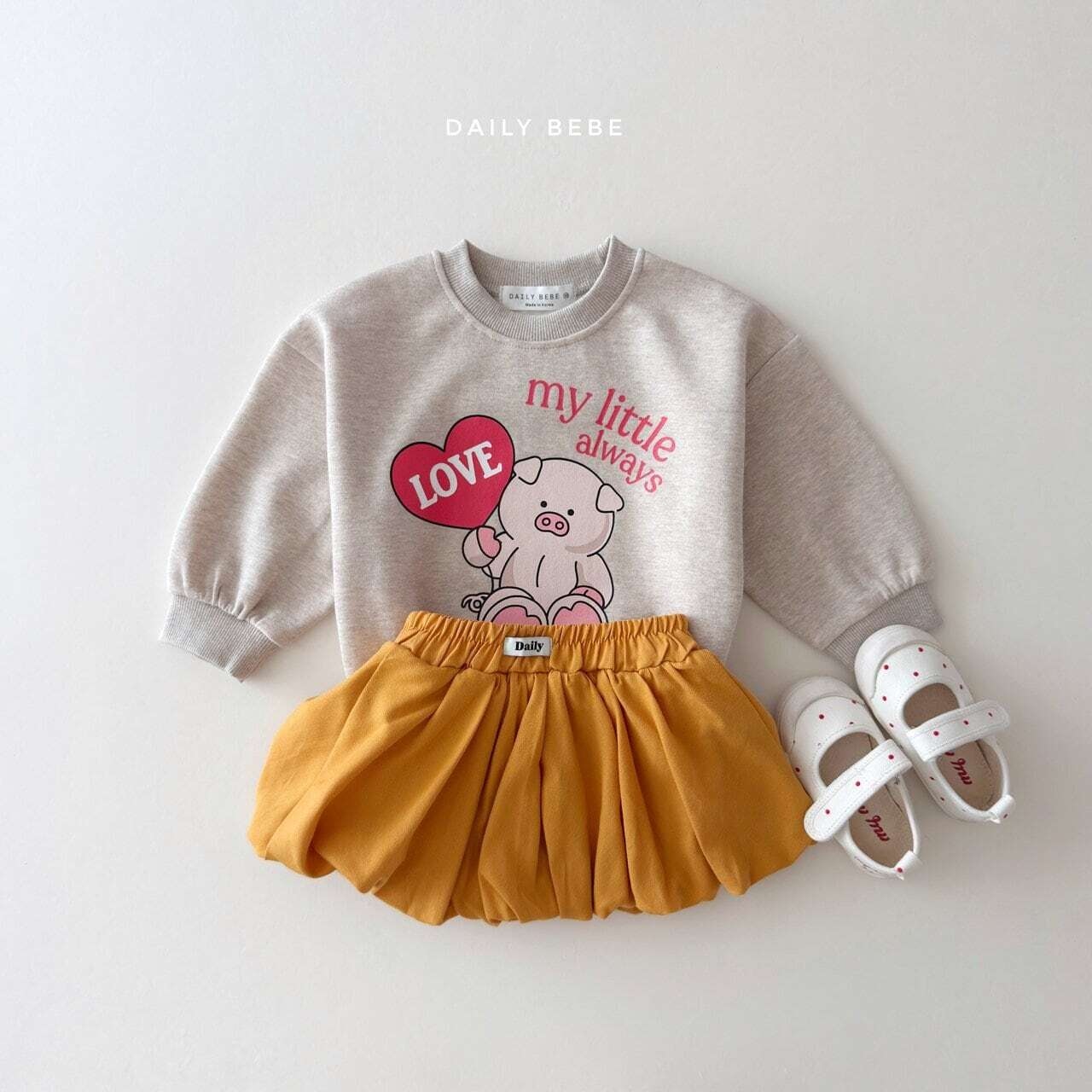 【取寄】Dailybebe マイリトルトレーナー ピッグ ラビット|秋服|韓国子供服|26/AT