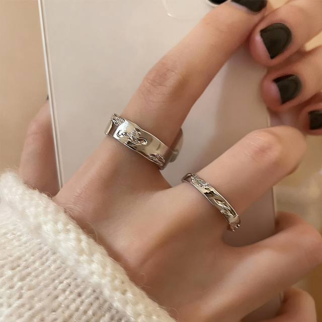 ZJ銀星の二重奏リング2点セット