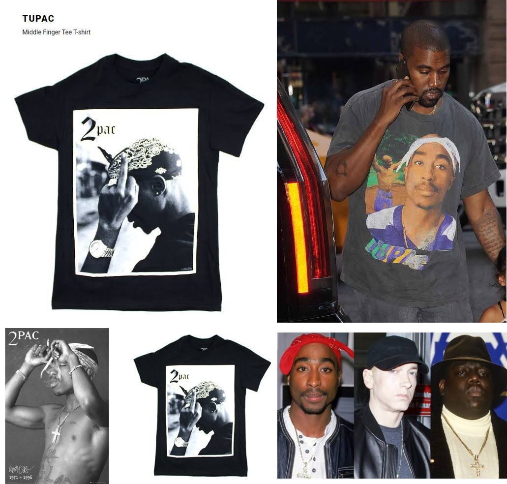 2PAC TUPAC トゥパック フィンガーフォトプリントTシャツ S/M