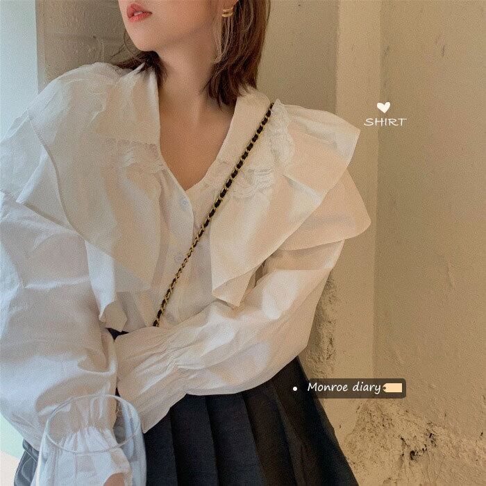 ホワイトVネックシャツ スプリングトップス コート ロング 春物 モンロー3573790827