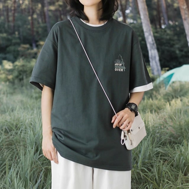 Round neck T-shirt -2col- A0115