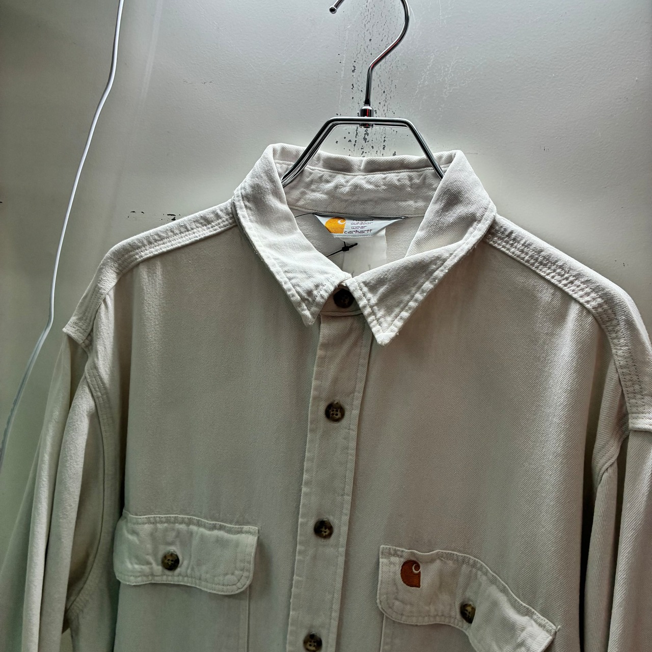 90s Carhartt 長袖シャツ ホワイト カーハート