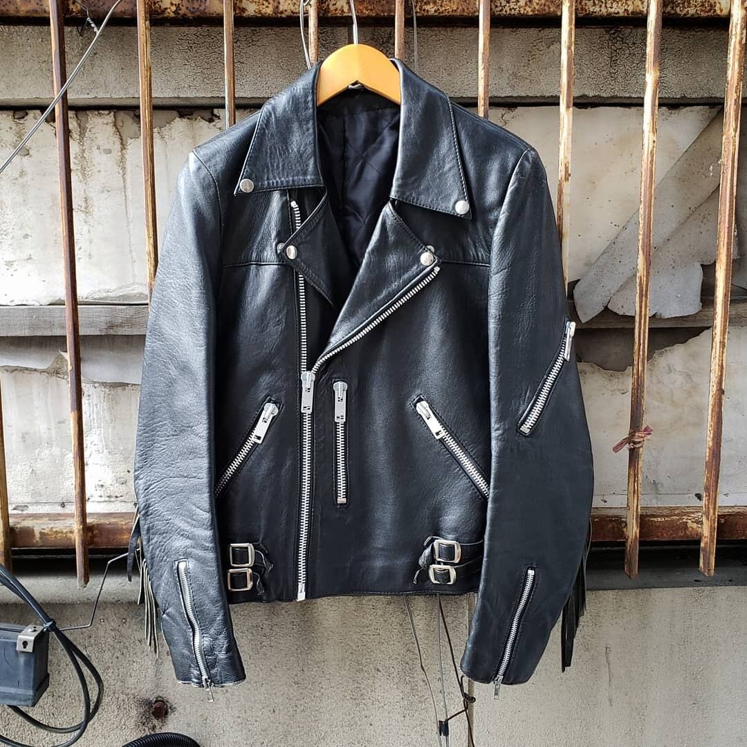 70s 黒 ギミックダブルジャケット www.thesciencebasement.org