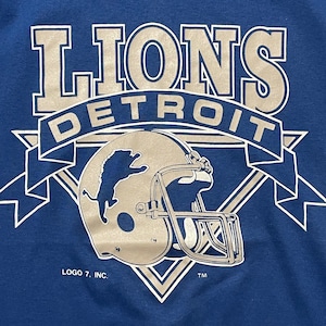 【STEDMAN】80s 90s USA製 Tシャツアメフト アーチロゴ  NFL DETROIT LIONS デトロイト ライオンズ L us古着