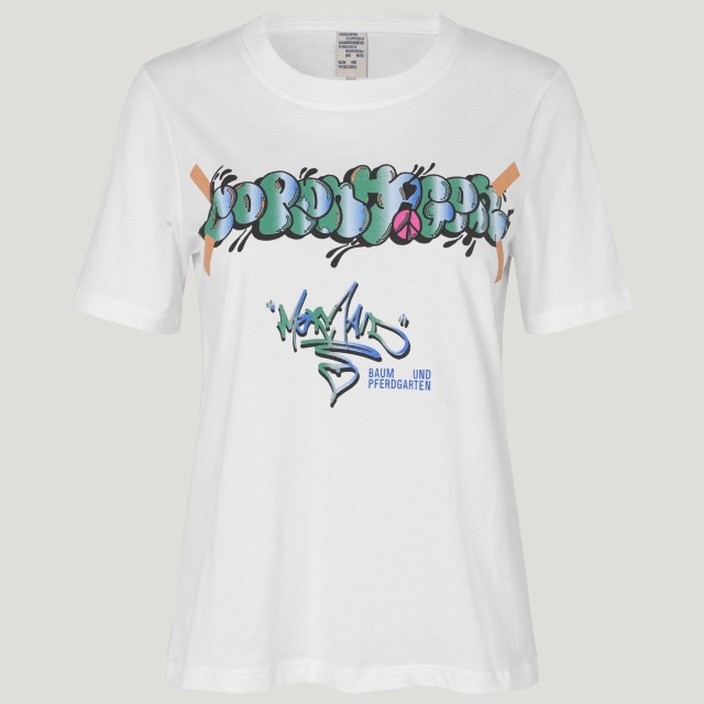 BAUM UND PFERDGARTEN　JAWO T-SHIRT　GREEN GRAFFITI