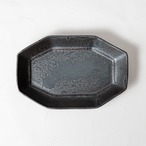 ［石渡 磨美 ］5　耐熱八角皿L（黒錆）