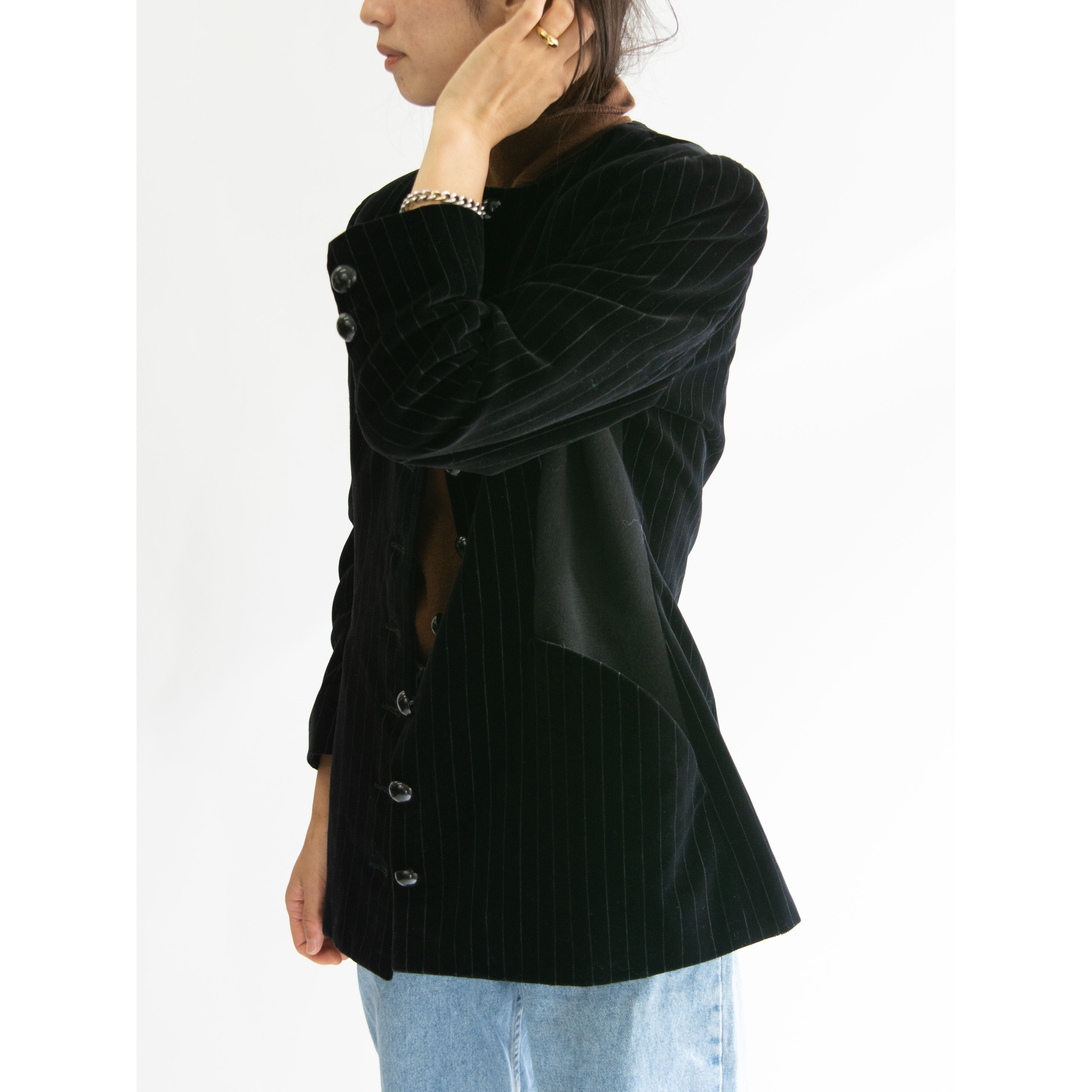 フランス製 LANVIN ノーカラー ジャケット / ランバン テーラード フランス製 LANVIN ノーカラー ジャケット / ランバン テーラード