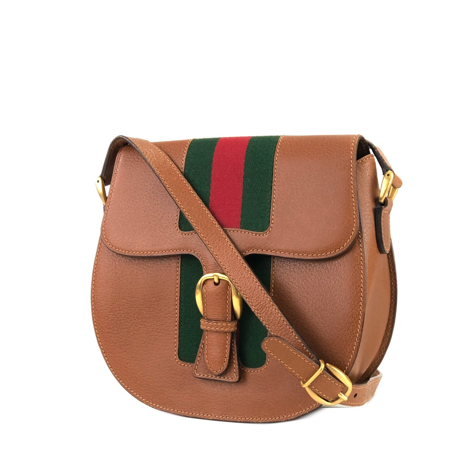 GUCCI グッチ シェリーライン レザー フロントベルト ショルダーバッグ