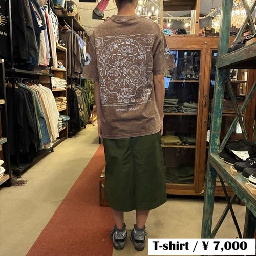 TOPANGA Lady's TOPANGA FIRECOUNTRY Pigment dyed T-shirt Kyushu island Brown 　ピグメントダイ半袖Tシャツ　九州アイランド　ブラウン　全4サイズ　