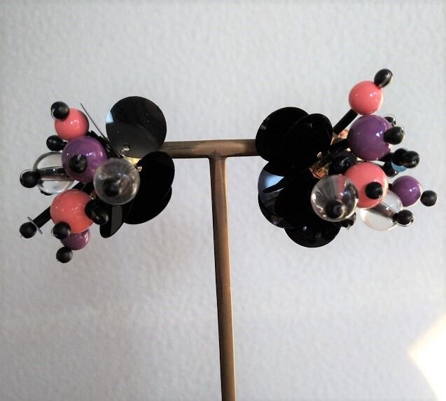 【SALE】スパンコールとつぶつぶピアス