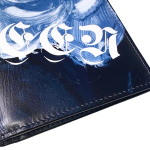 ALEXANDER McQUEEN logo & roses inkjet leather billfold wallet