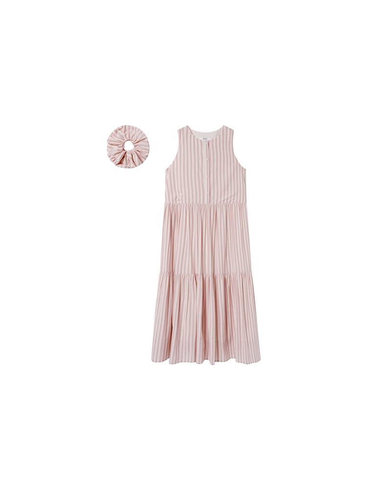 Pink and white striped dress