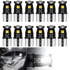 【在庫処分】t10 ledボジションランプ t10 ledキャンセラー t10 ledホワイト爆光 キャンセラー内蔵 CANBUS t10 ledルームランプ 3SMD 3030チップ搭載 t10ledナンバー灯 40000時間 車検対応 12V用 2年 12個セット 6000K