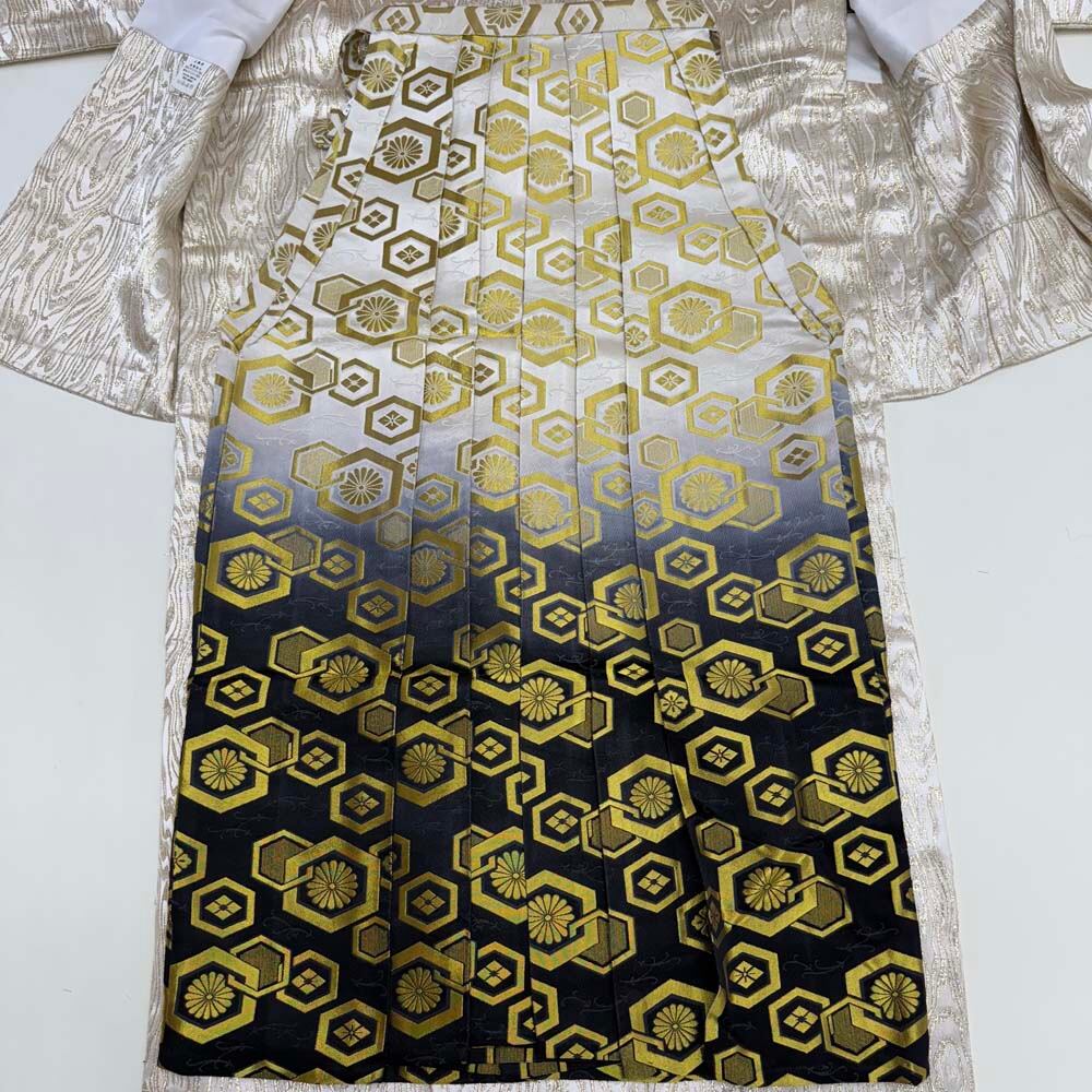 紋付袴 5点セット 着物 羽織 袴 長襦袢 角帯 裄73cm 袴丈91cm 2L